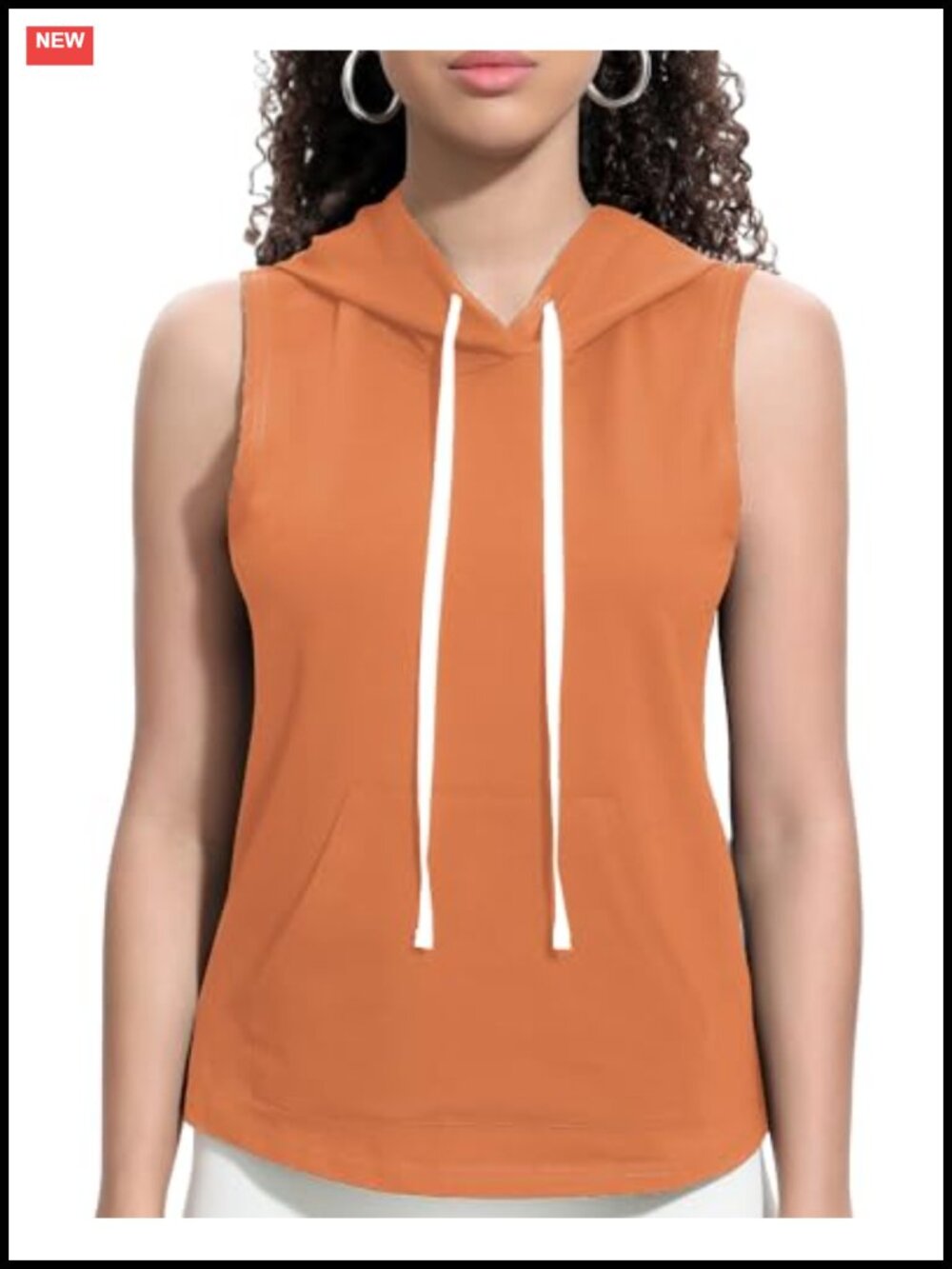 Women's Sleeveless Hooded Tank Top Lightweight Summer Vest Workout Top